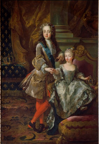 Ritratto di Re Luigi XV e della sua fidanzata Maria Anna Vittoria di Spagna da Jean François de Troy
