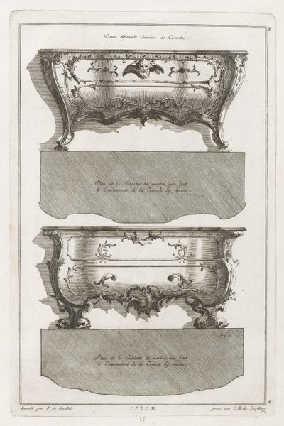 Libro di diversi disegni di comò da Jean François Cuvilliés