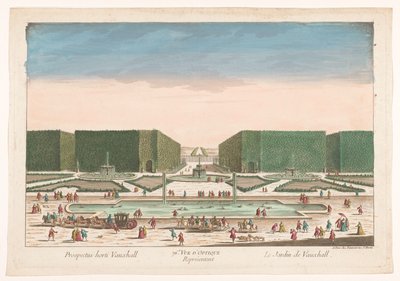 Veduta dei Giardini di Vauxhall a Londra da Jean François Daumont