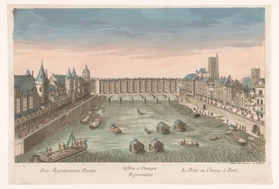 Vista del Pont au Change sulla Senna a Parigi (84e. Vue d