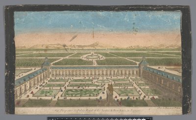 Vista del giardino e del Palacio del Buen Retiro a Madrid da Jean François Daumont