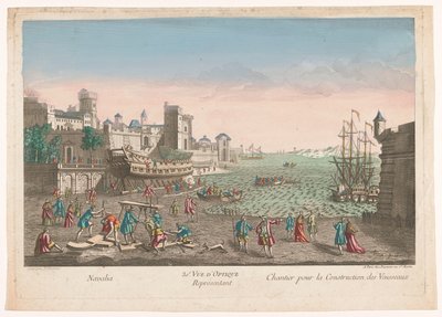 Veduta di un cantiere navale da Jean François Daumont