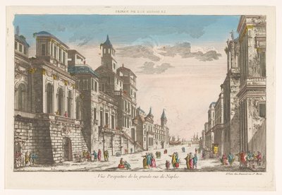 Veduta di una strada verso il mare a Napoli da Jean François Daumont