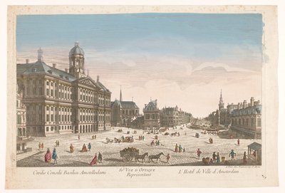 Veduta del Municipio e della Piazza Dam ad Amsterdam da Jean François Daumont