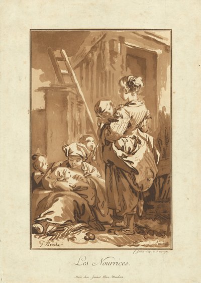 Les Nourrices (Le nutrici) da Jean François Janinet after François Boucher