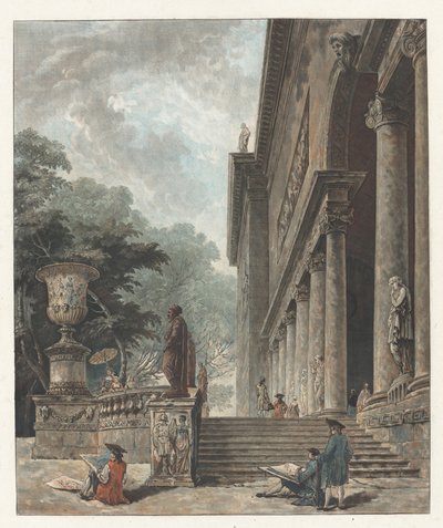 Colonnade et Jardins du Palais de Medici da Jean François Janinet after Hubert Robert