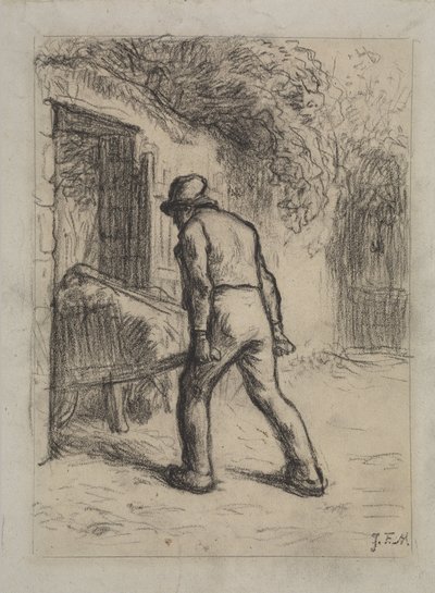 Studio per Uomo con una Carriola da Jean Francois Millet