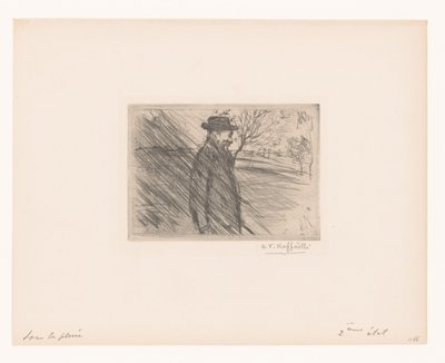 Sotto la pioggia da Jean François Raffaëlli (signed by artist)