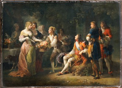 Luigi XIV di Francia dichiara il suo amore per Louise de la Valliere da Jean Frederic Schall