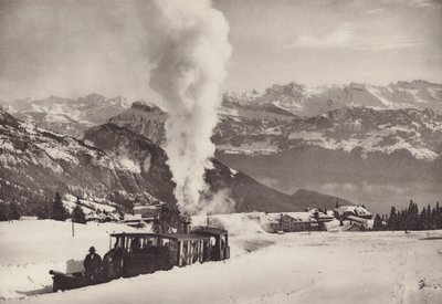 Rigi Kaltbad, treno sportivo invernale della Vitznau Rigi Bahn da Jean Gaberell