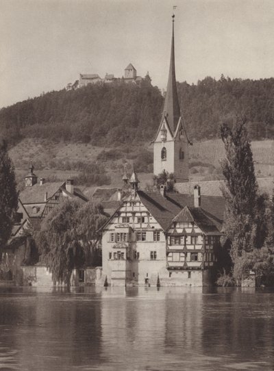 Svizzera: Stein sul Reno, il Monastero verso il Castello di Hohenklingen da Jean Gaberell