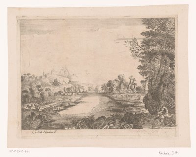 Paesaggio con vista su un fiume da Jean Galiot Nardois
