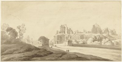 Veduta delle rovine del palazzo sul Palatino a Roma da Jean Grandjean (attributed to)