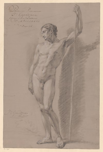Nudo maschile in piedi, visto di fronte (1° premio 1776) da Jean Grandjean
