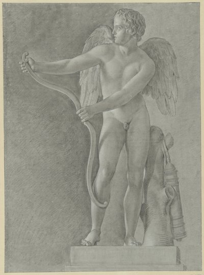Studio di una statua di Cupido che tende il suo arco da Jean Grandjean