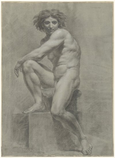 Nudo maschile seduto da Jean Grandjean