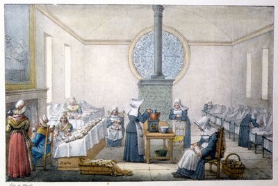 Bambini trovati (orfanotrofio) - Litografia di Marlet, fine XIX secolo da Jean Henri Marlet