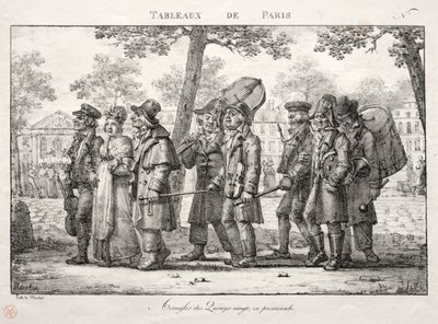 Scene di Parigi: Ciechi del Quinze Vingts, in cammino da Jean Henri Marlet