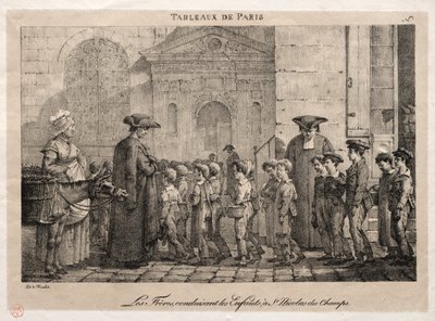 Scene di Parigi: I fratelli che conducono i bambini a San Nicola dei Campi da Jean Henri Marlet