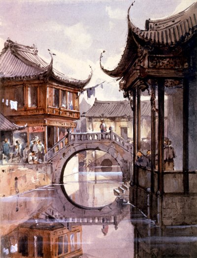 Veduta di Shanghai, Cina, c1860 da Jean Henri Zuber