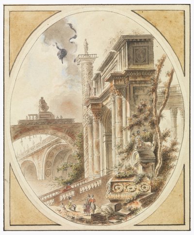Fantasia di una rovina architettonica da Jean Henry Alexandre Pernet