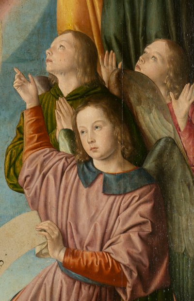 Angeli, dettaglio. Trittico del maestro di Moulins da Jean Hey