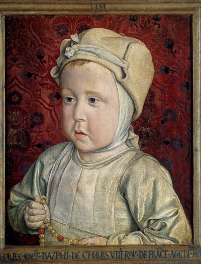 Ritratto del delfino Carlo Orlant (1492-1495) figlio di Carlo VIII (1470-1498) e Anna di Bretagna da Jean Hey