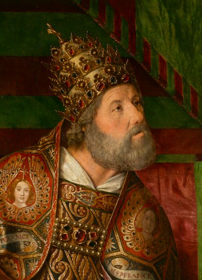 San Pietro, dettaglio. Trittico del maestro di Moulins da Jean Hey