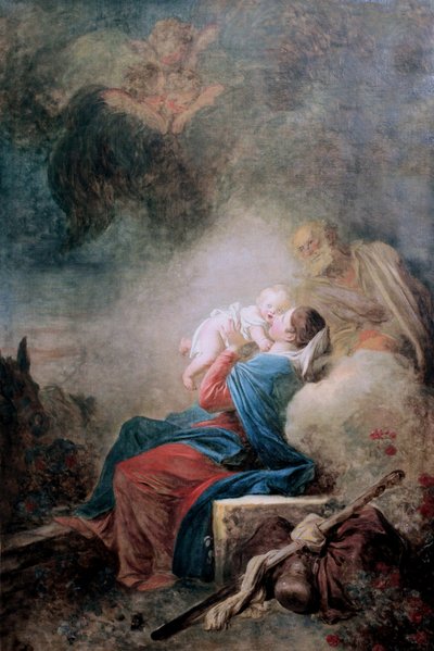 Francese: Le Repos de la Sainte Famille da Jean Honore Fragonard