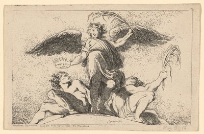 Angelo con una Palma e una Corona da Jean Honoré Fragonard after Annibale Carracci