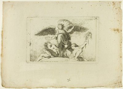 Angelo che tiene una palma e una corona da Jean Honore Fragonard