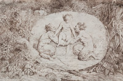 Baccanali: Ninfa sostenuta da due satiri da Jean Honore Fragonard
