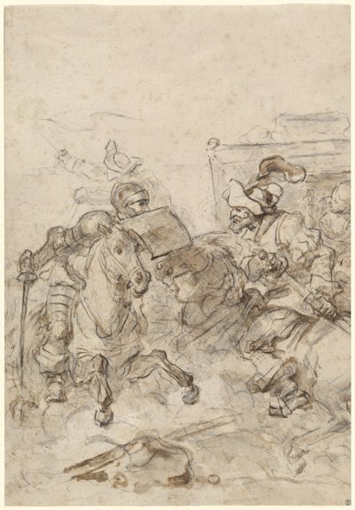 Don Chisciotte Attacca il Biscaglino da Jean Honore Fragonard