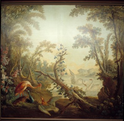 Insegna del salotto Marteau: paesaggio con cigno da Jean Honore Fragonard