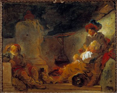 Scena notturna chiamata Il sogno del mendicante da Jean Honore Fragonard