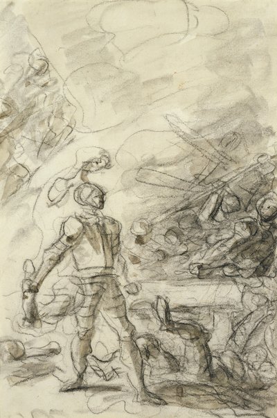 Orlando sottomette un brigante con un tizzone ardente da Jean Honore Fragonard