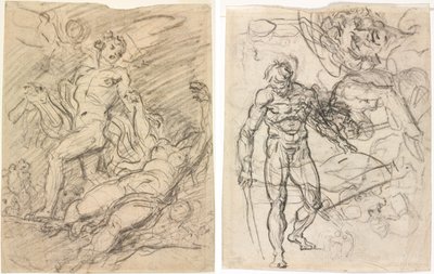Orfeo ed Euridice (recto); Studi di figure (verso) da Jean Honore Fragonard