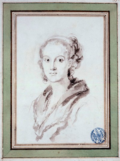 Ritratto di Marguerite Gérard (1767-1837) pittrice francese, cognata di Fragonard. Disegno a lavis di Jean Honoré Fragonard (1732-1806) circa 1800. Besançon, Museo delle Belle Arti da Jean Honore Fragonard