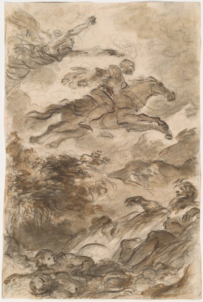 Rinaldo, a Cavallo di Baiardo, Insegue Angelica da Jean Honore Fragonard