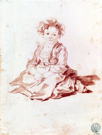 Bambina seduta a terra da Jean Honore Fragonard