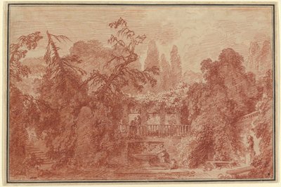 Terrazza e giardino di una villa italiana da Jean Honore Fragonard