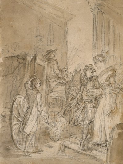 La Partenza in Carrozza, c.1780-89 da Jean Honore Fragonard