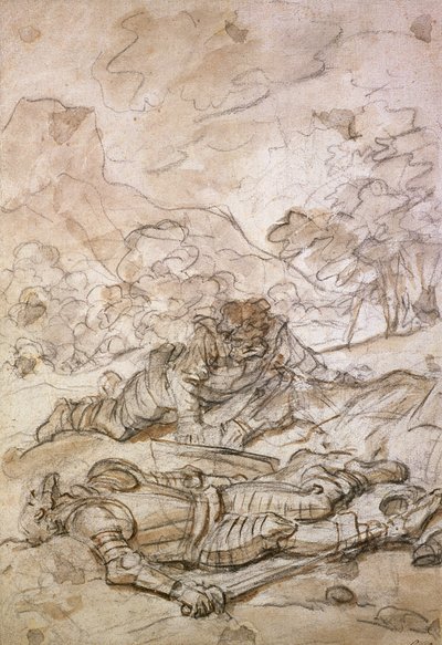 La Triste Situazione di Don Chisciotte e Sancho Panza, Maltrattati dai Galeotti, XVIII secolo da Jean Honore Fragonard