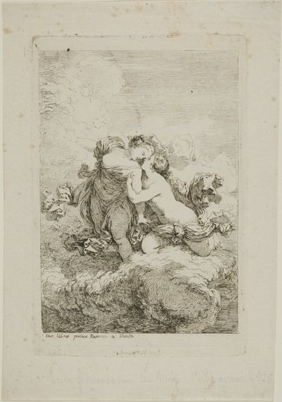 Due figure femminili su una nuvola da Jean Honore Fragonard
