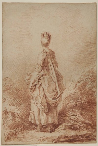 Giovane donna che guarda indietro da Jean Honore Fragonard