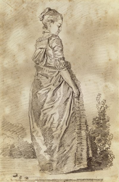 Giovane donna che cammina da Jean Honore Fragonard