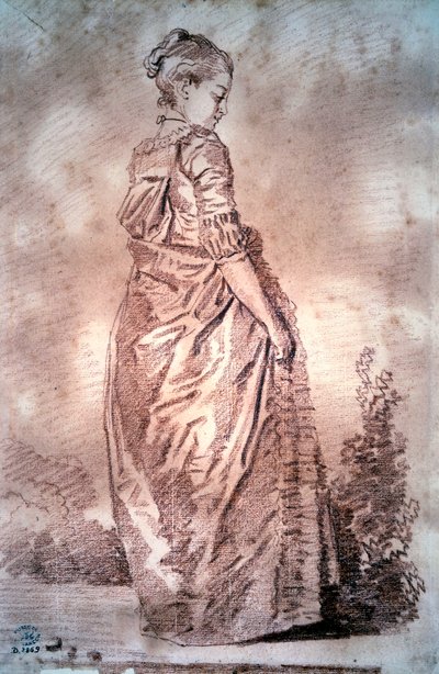 Giovane donna che cammina da Jean Honore Fragonard