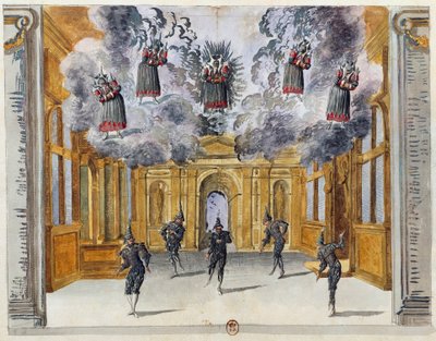 Scenografia per Le feste di Amore e di Bacco da Jean I  Berain