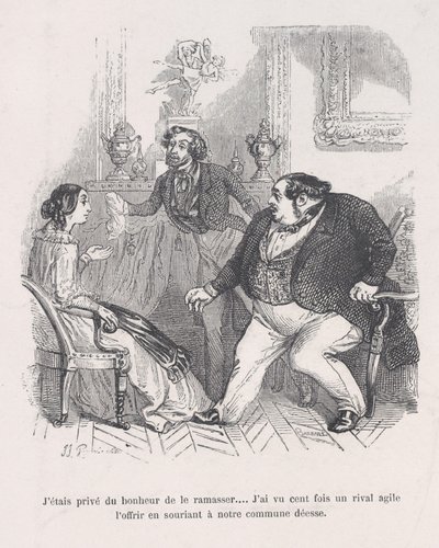 Mi è stato negato il piacere di raccoglierlo... Ho visto cento volte un rivale agile offrire..., 1843 da Jean Ignace Isidore Gérard