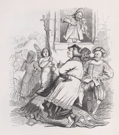 Il violinista di Meudon da Le opere complete di Béranger, 1836 da Jean Ignace Isidore Gérard
